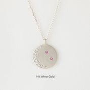 Crescent Moon & Star Birthstone Charm
