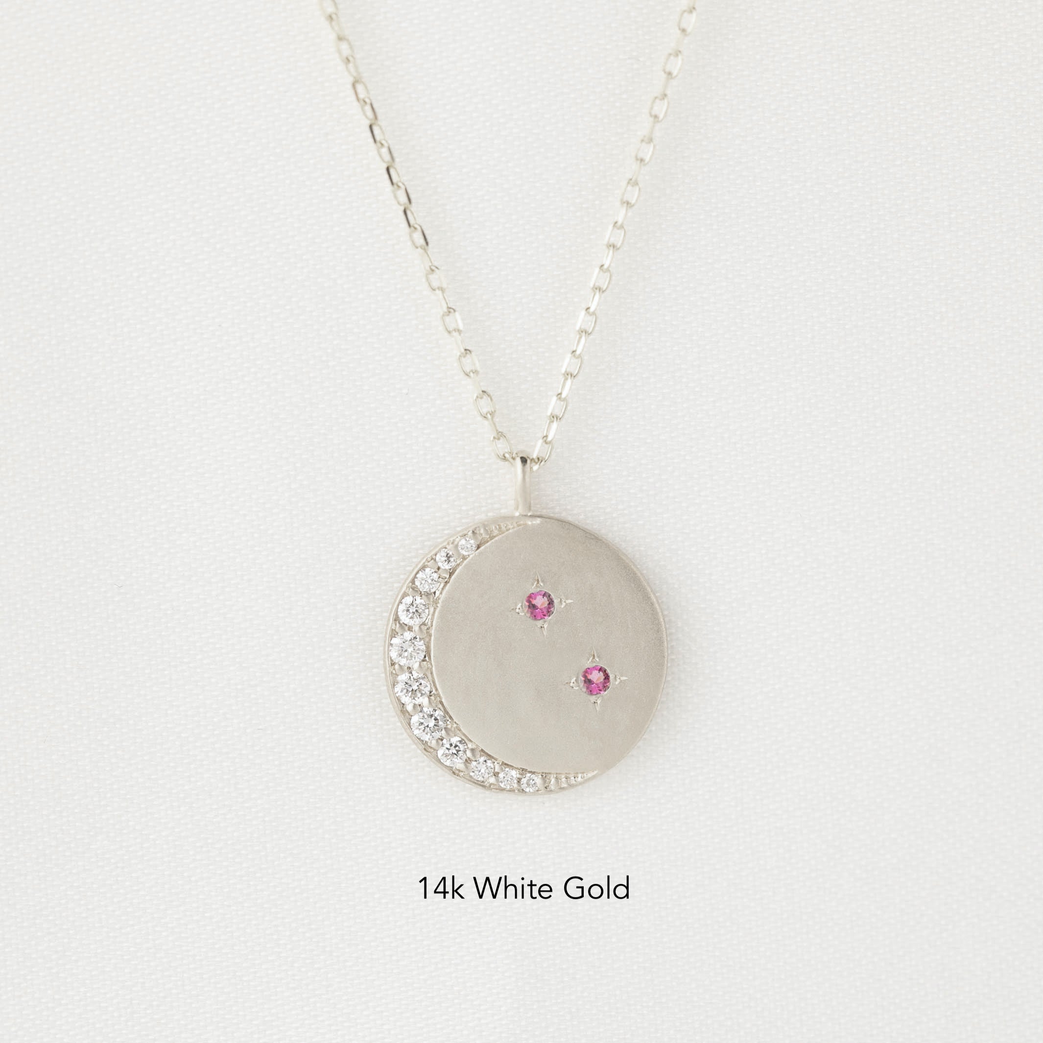 Crescent Moon & Star Birthstone Charm