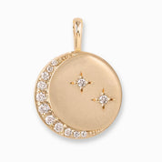 Crescent Moon & Star Diamond Charm