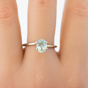 1.31ct Oval Cut Light Parti Aqua Blue Green Yellow Montana Sapphire SO353
