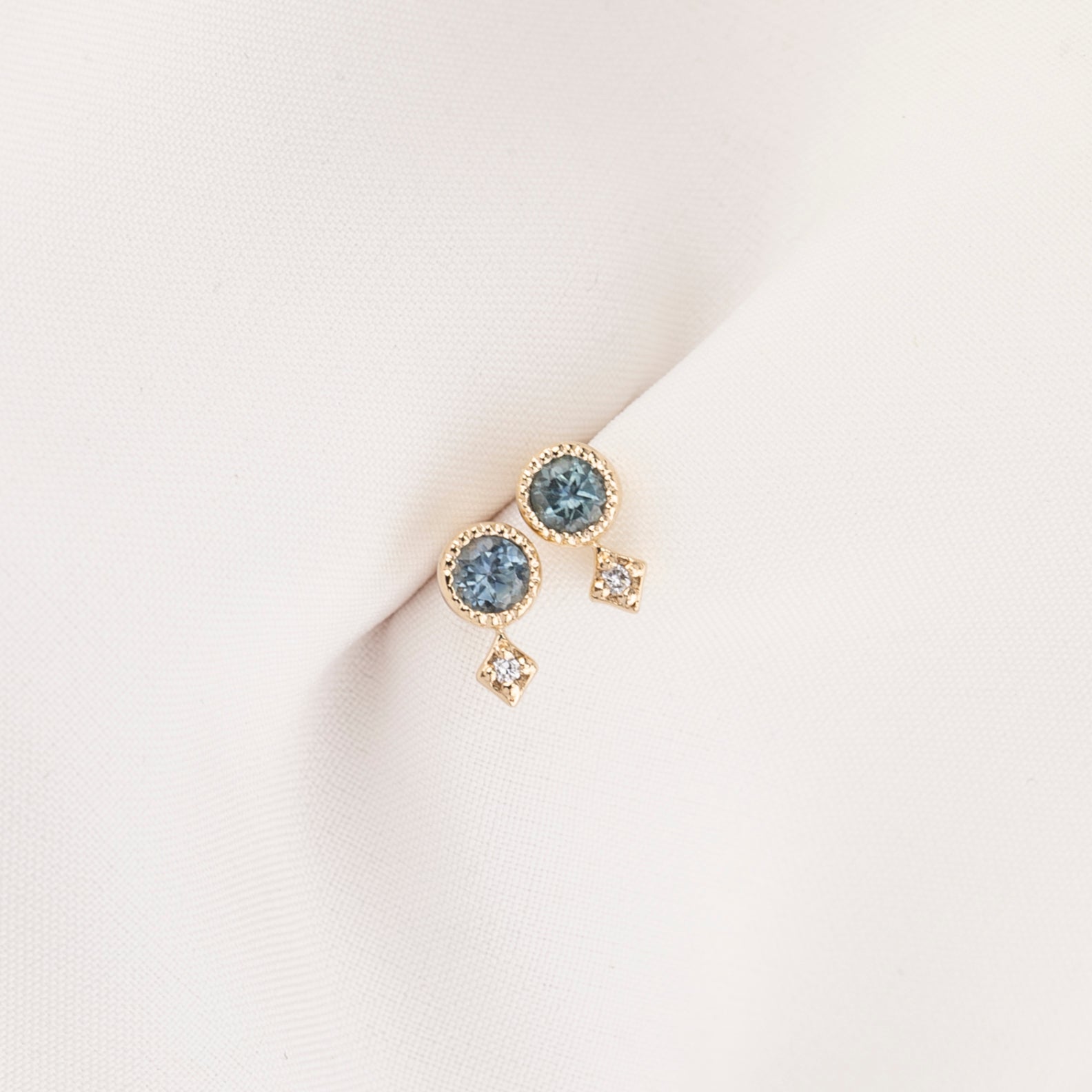 Montana Sapphire Moon & Star Stud Earrings