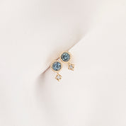 Montana Sapphire Moon & Star Stud Earrings