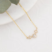 Moon & Star Rose Cut Diamond Necklace