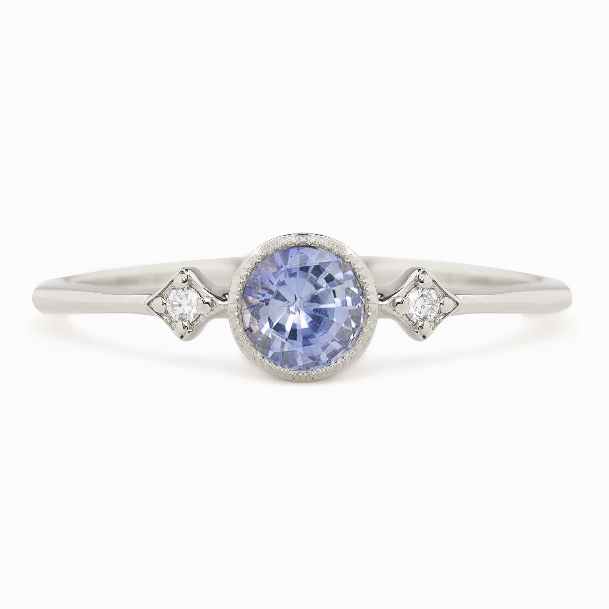 Star & Moon Ring, 0.45ct Ceylon Sapphire
