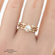 Alice Round Rose Cut Diamond Ring
