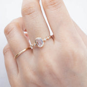 Celeste Oval Bezel Set Rose Cut Diamond Ring
