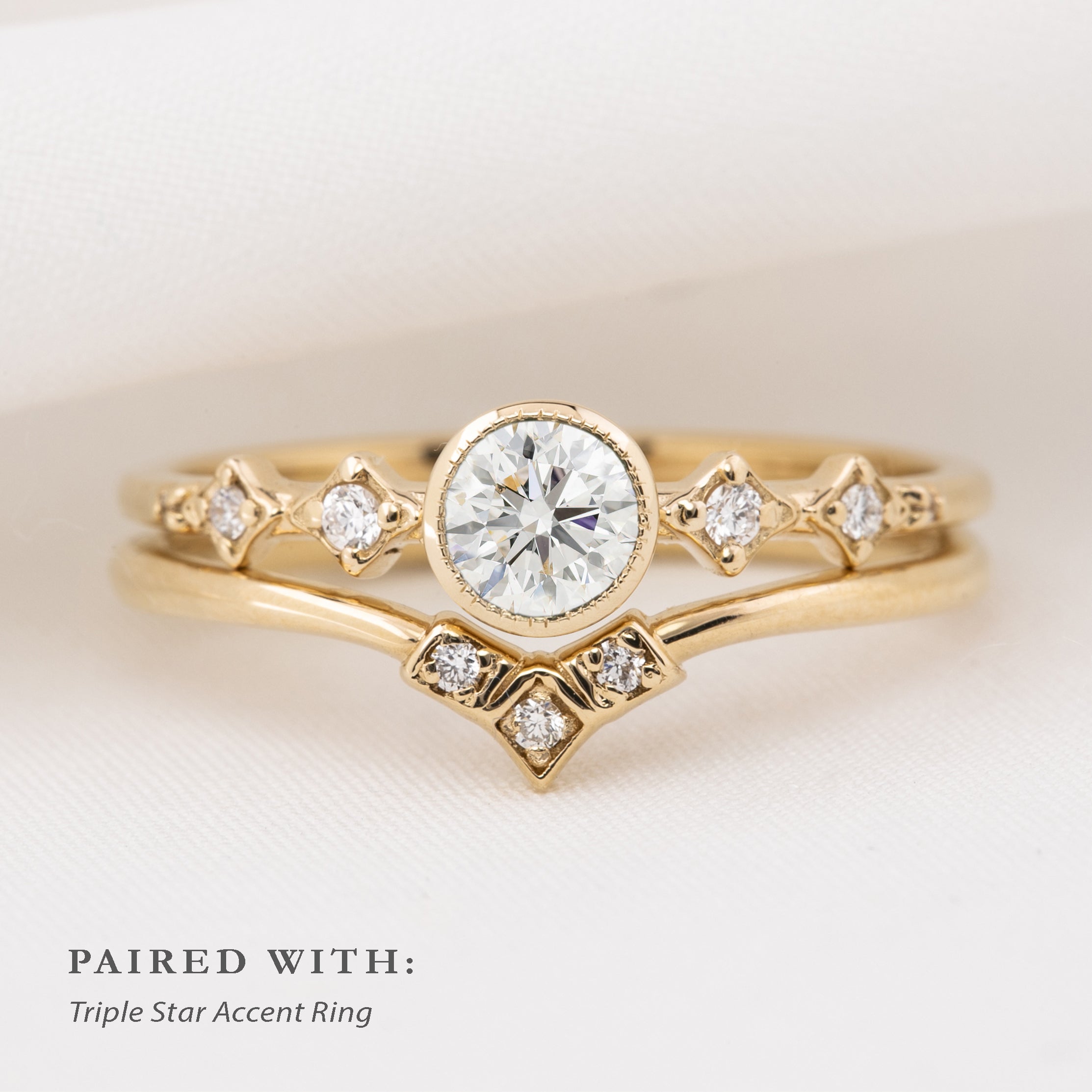 Celeste Round Bezel Set Diamond Ring