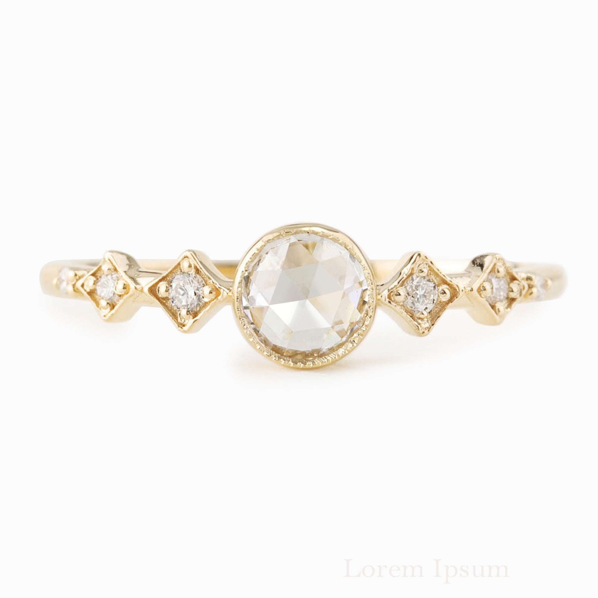 Celeste Round Bezel Set Rose Cut Diamond Ring
