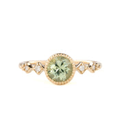 Celeste Ring, 1.13ct Green Yellow Montana Sapphire