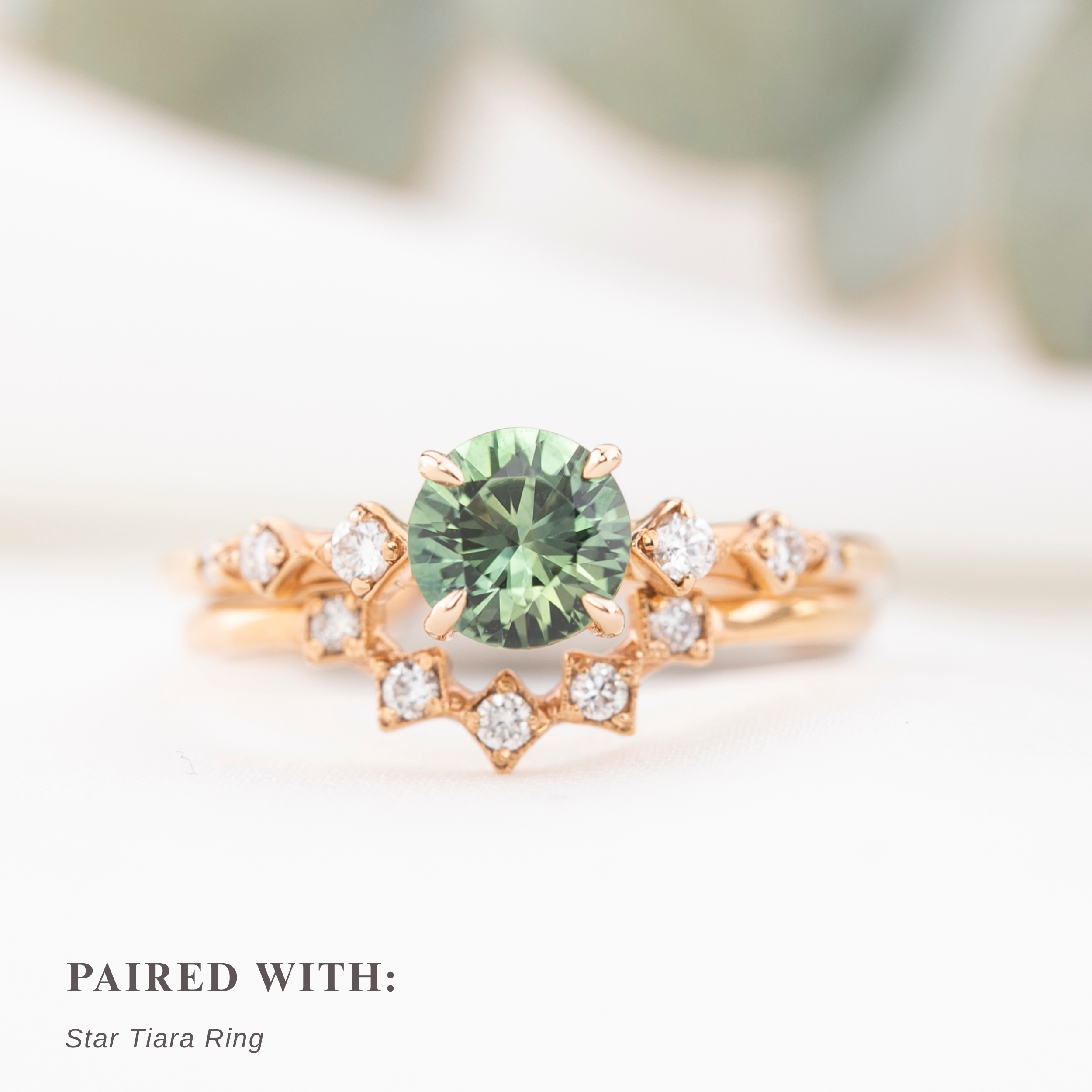 Celeste Ring, 0.85ct Green Montana Sapphire