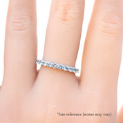 Lydia Montana Sapphire Band 2.5mm-0.80ctw, 14k White gold