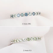 Lydia Montana Sapphire Band 2.5mm-0.80ctw, 14k White gold