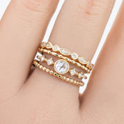 Celeste Ring, 4mm Rose Cut Diamond