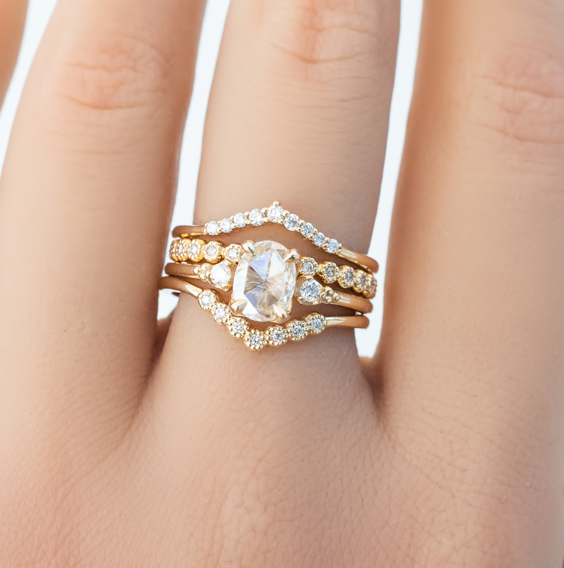 Estel Oval Rose Cut Diamond Ring