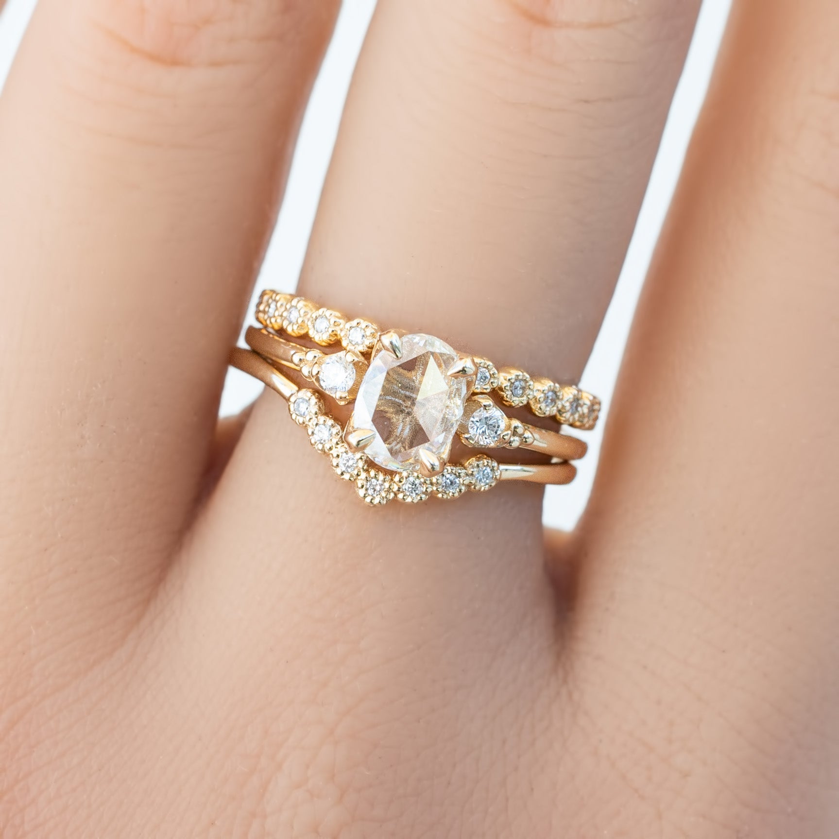 Estel Oval Rose Cut Diamond Ring