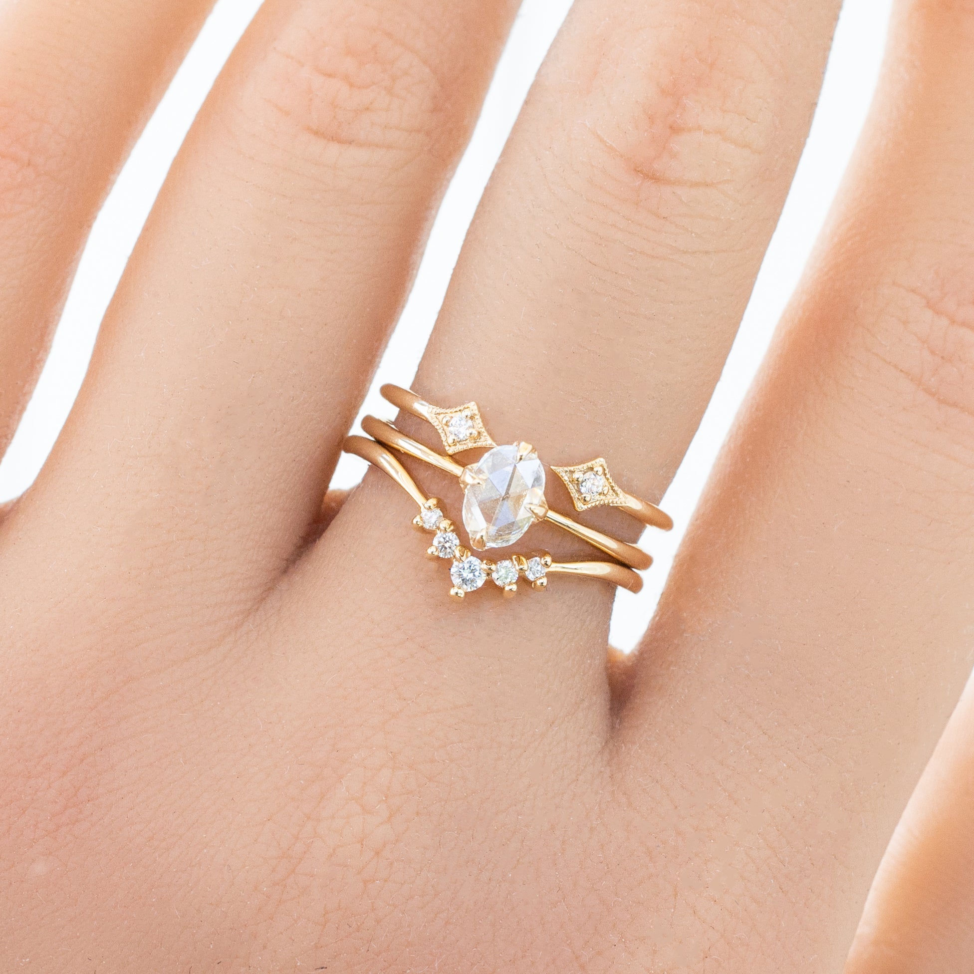 Alice Oval Rose Cut Diamond Ring