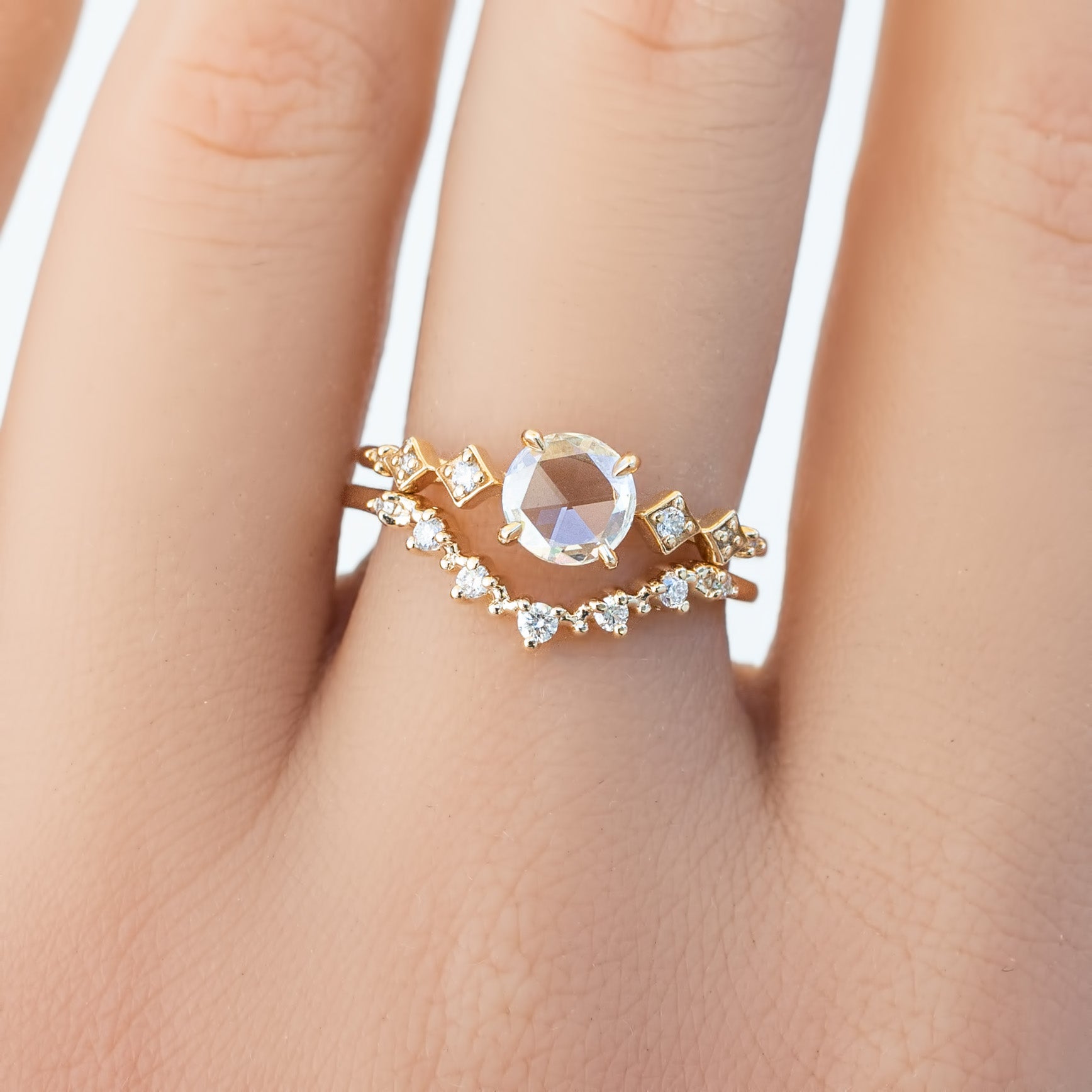 Celeste Ring, 0.49ct Round Rose Cut Diamond