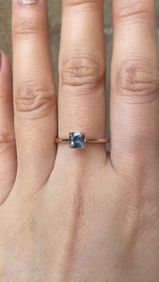 Sara Ring, 0.60-0.70ct Cushion Cut Montana Sapphire