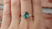 Emilie Ring - 2.09ct Green Tourmaline & Moonstone (One of a kind)