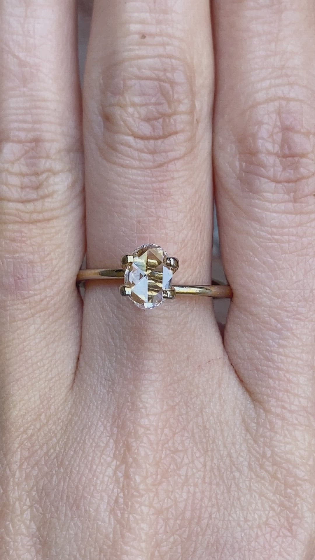 0.47ct Oval Rose Cut Diamond 7.35x5.36mm