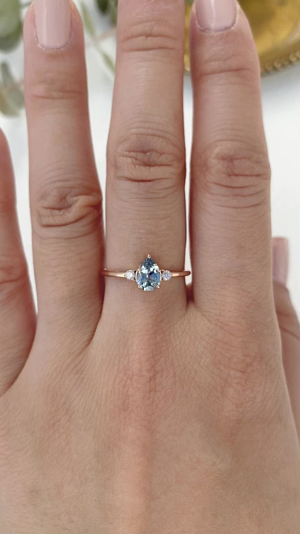 エミリーリング　ブルーモンタナサファイア　0.80ct　14Kローズゴールド