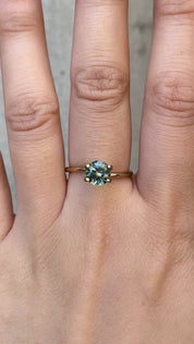 1.36ct Round Cut Blue Green Montana Sapphire SR170