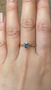 【即日配送】サラリング ・0.66ct・加熱モンタナ産ブルーサファイア・K14YG