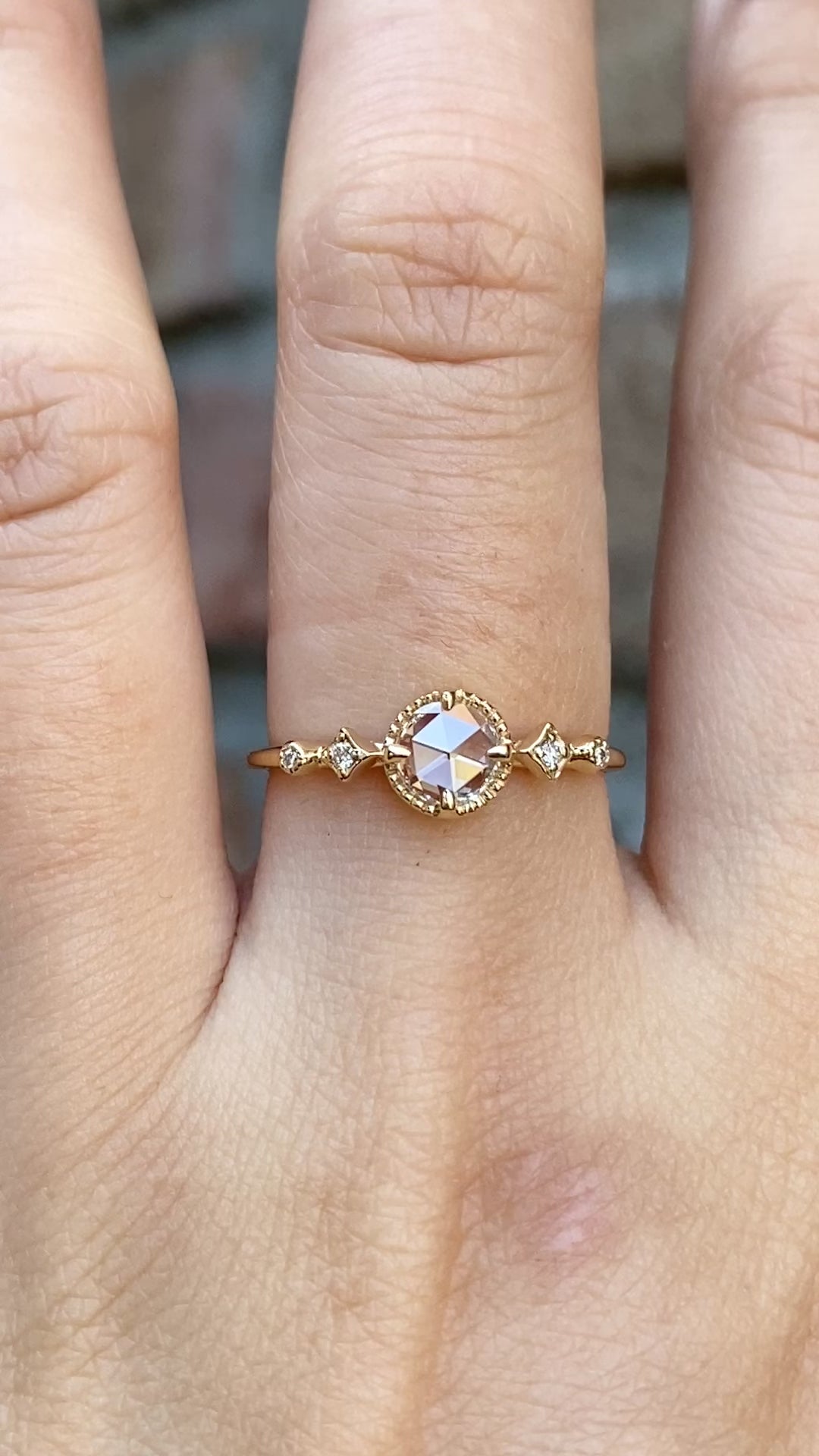 Stella Round Rose Cut Diamond Ring