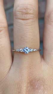Estel Fleur Ring, 0.30ct Ceylon Sapphire