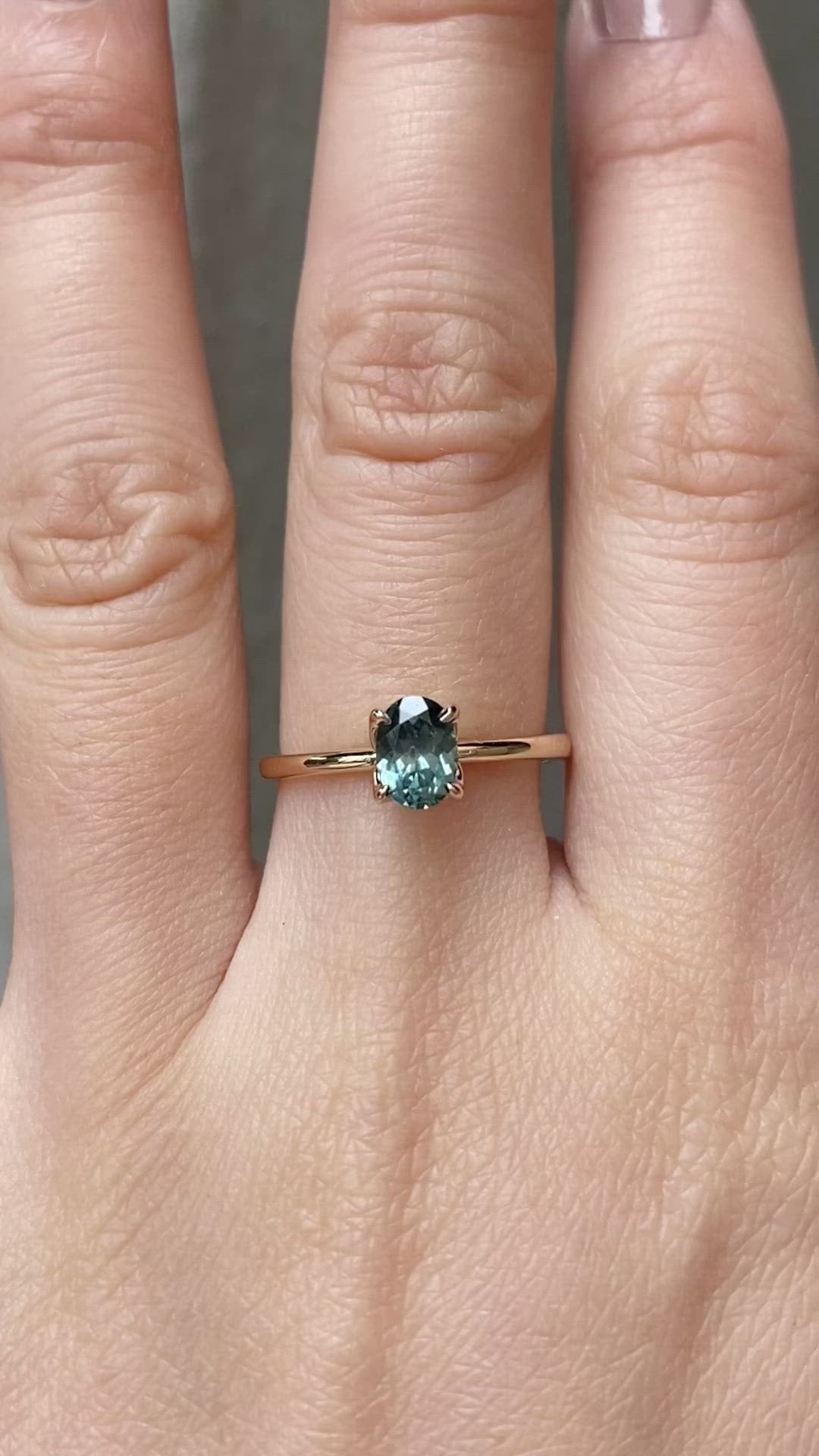 Sara Ring 0.89ct Green Montana Sapphire, 14K Yellow Gold (One of a kind)