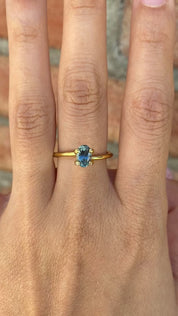 0.83ct Oval Cut Light Blue Green Montana Sapphire