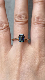 1.72ct Emerald Cut Deep Teal Blue Madagascar Sapphire SF229