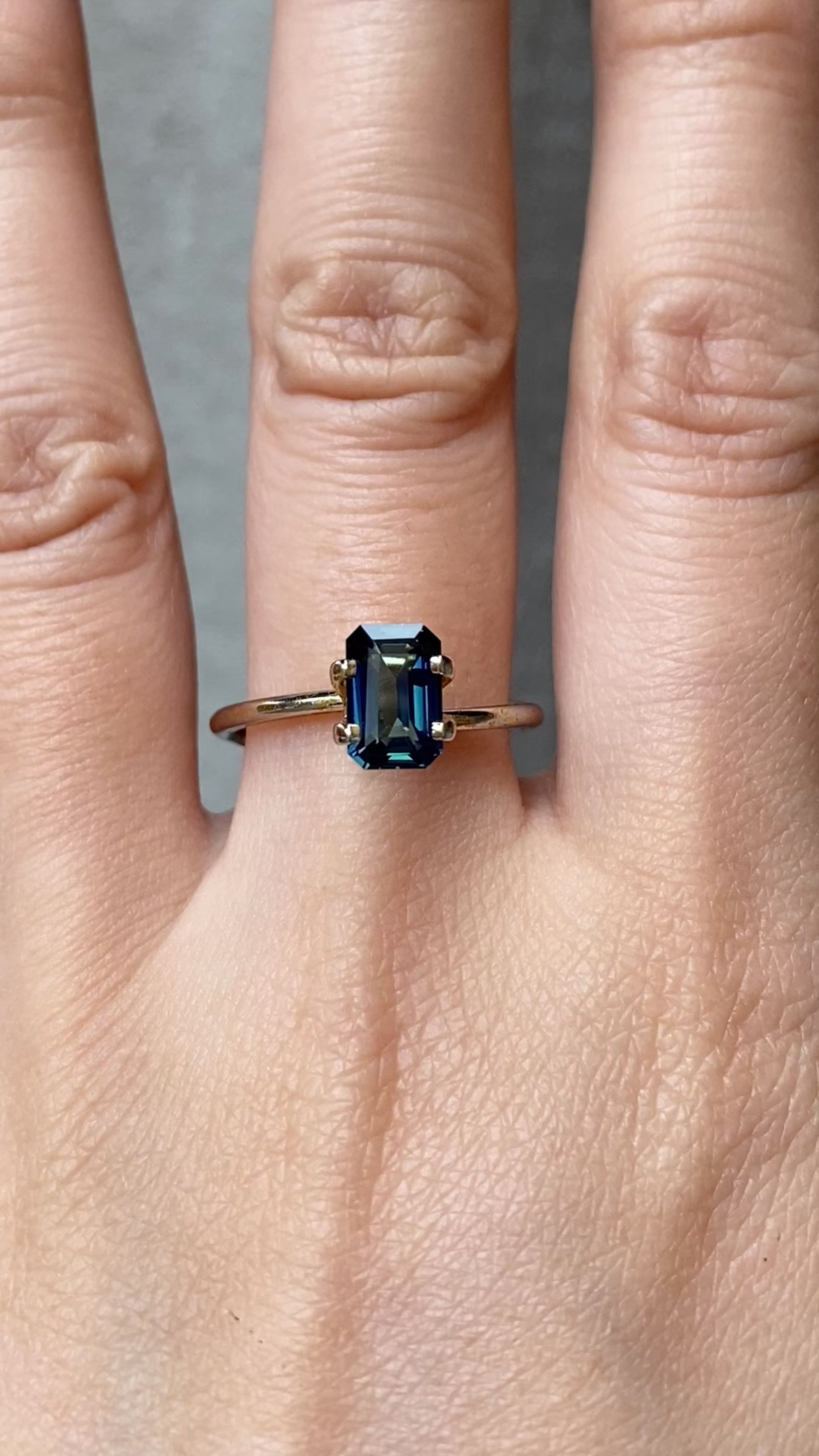 1.72ct Emerald Cut Deep Teal Blue Madagascar Sapphire SF229