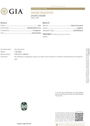GIA certified 1.26ct greenish blue Montana sapphire oval loose stone with modified brilliant cut detailed report.