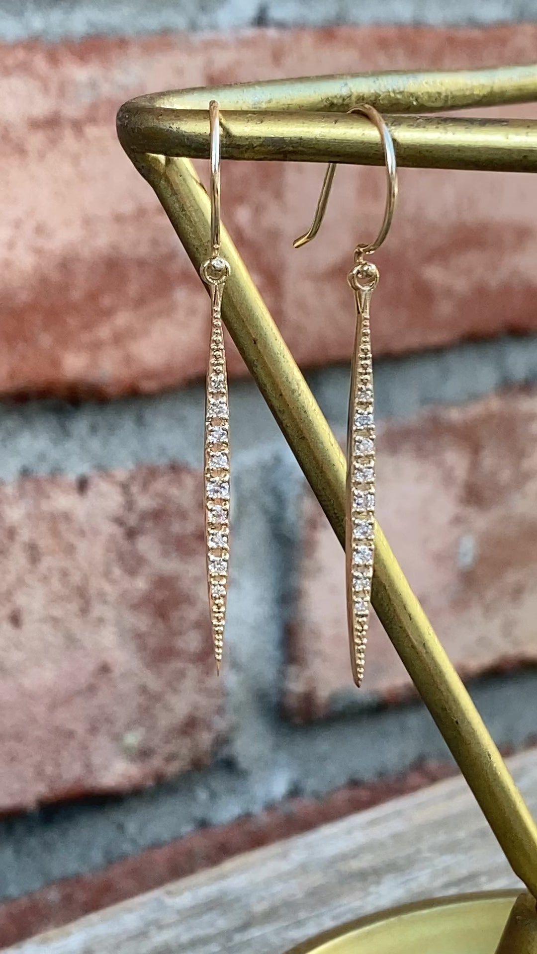 Diamond Crescent Earrings