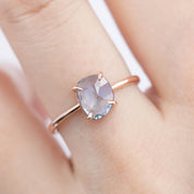 Lisa Ring - 1.26ct Unheated Organic Cut Light Blue Sapphire, 14k rose gold (One of a kind)