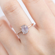Lisa Ring - 1.26ct Unheated Organic Cut Light Blue Sapphire, 14k rose gold (One of a kind)