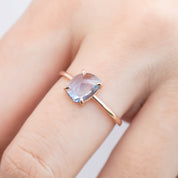 Lisa Ring - 1.26ct Unheated Organic Cut Light Blue Sapphire, 14k rose gold (One of a kind)