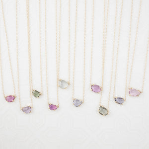 Lisa Unheated Blue Green Sapphire Necklace