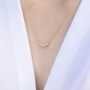 Gloria Curved Diamond Necklace 5 Stones
