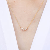 Gloria Curved Diamond Necklace 5 Stones