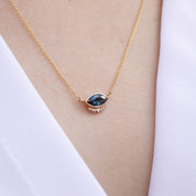 Eden Necklace, 0.74ct Deep Blue Sri Lankan Sapphire
