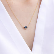 Eden Necklace, 0.74ct Deep Blue Sri Lankan Sapphire