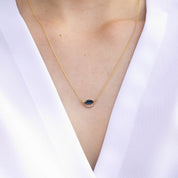 Eden Necklace, 0.74ct Deep Blue Sri Lankan Sapphire