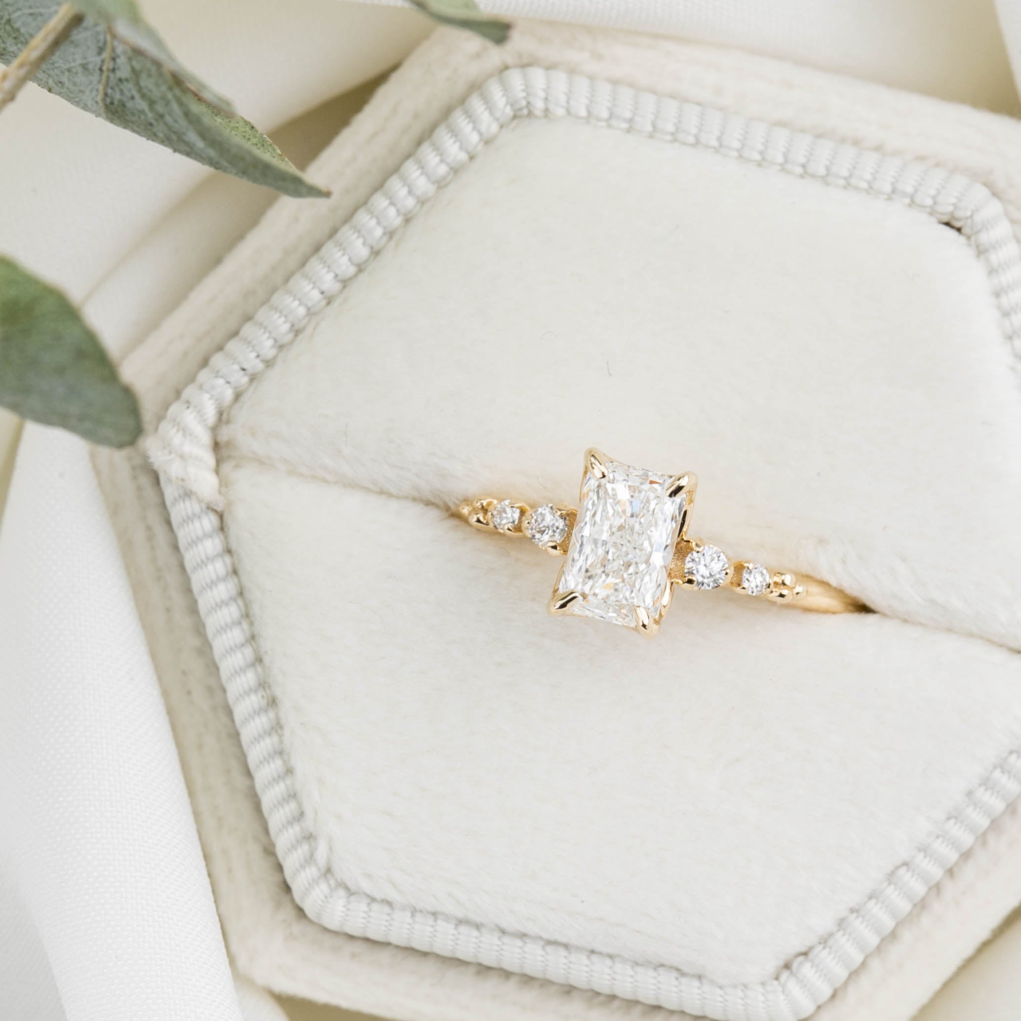 Estel Fleur Ring, 0.70ct Radiant Diamond | GIA Certified