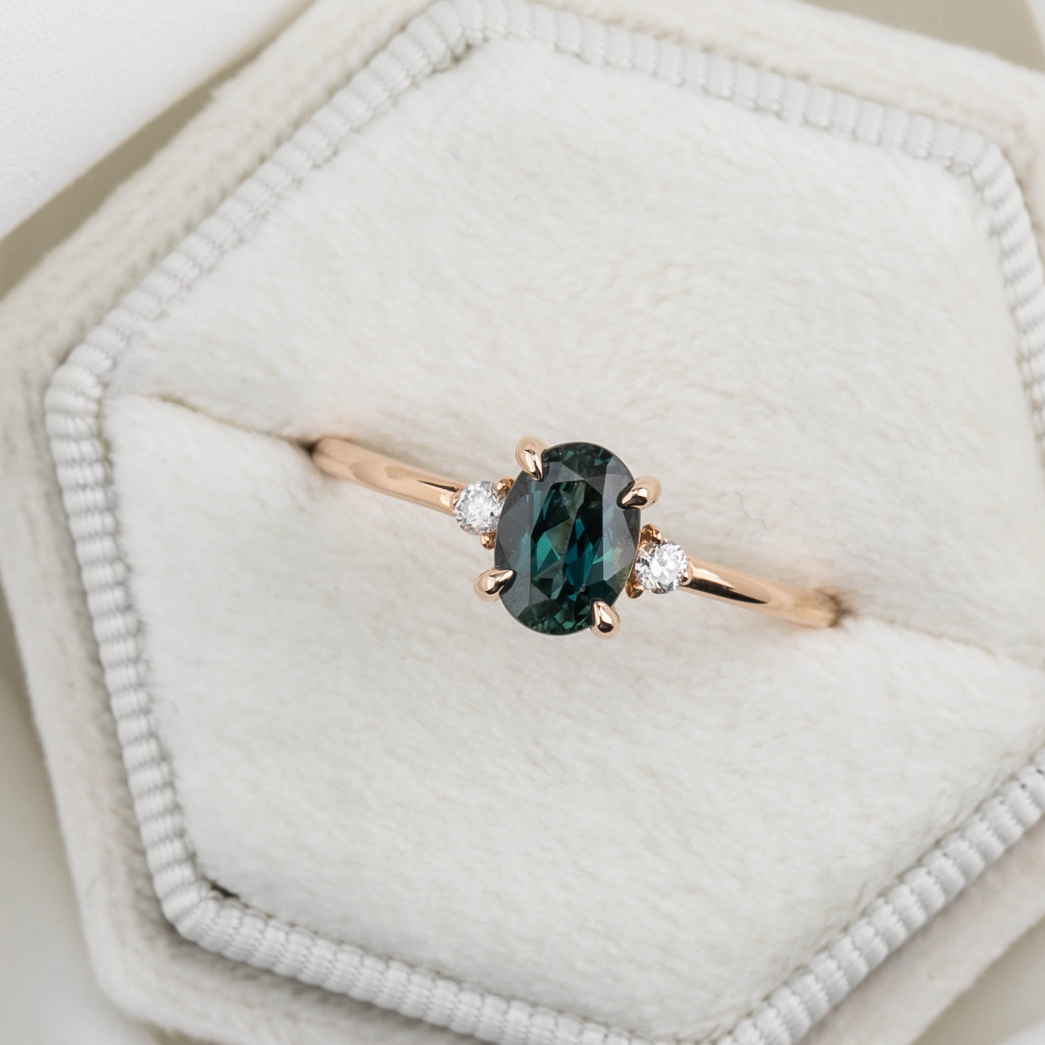 Emilie Ring, 1.23ct Queensland Sapphire, oval shape gemstone