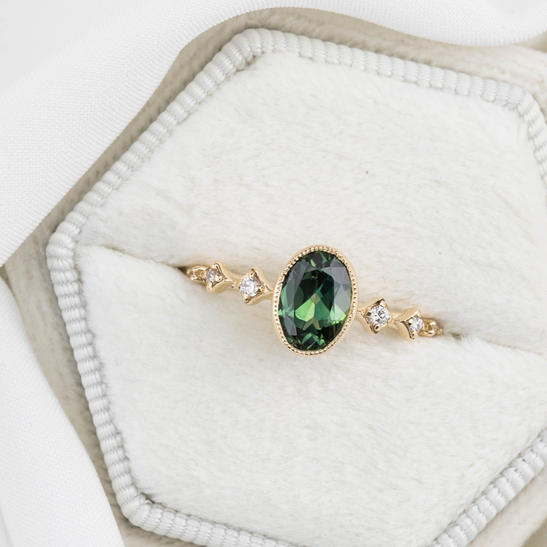 Celeste Ring, 1.03ct Queensland Sapphire, oval shape gemstone
