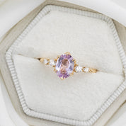 Estel Fleur Ring, 1.19ct Unheated Madagascar Sapphire, oval shape gemstone