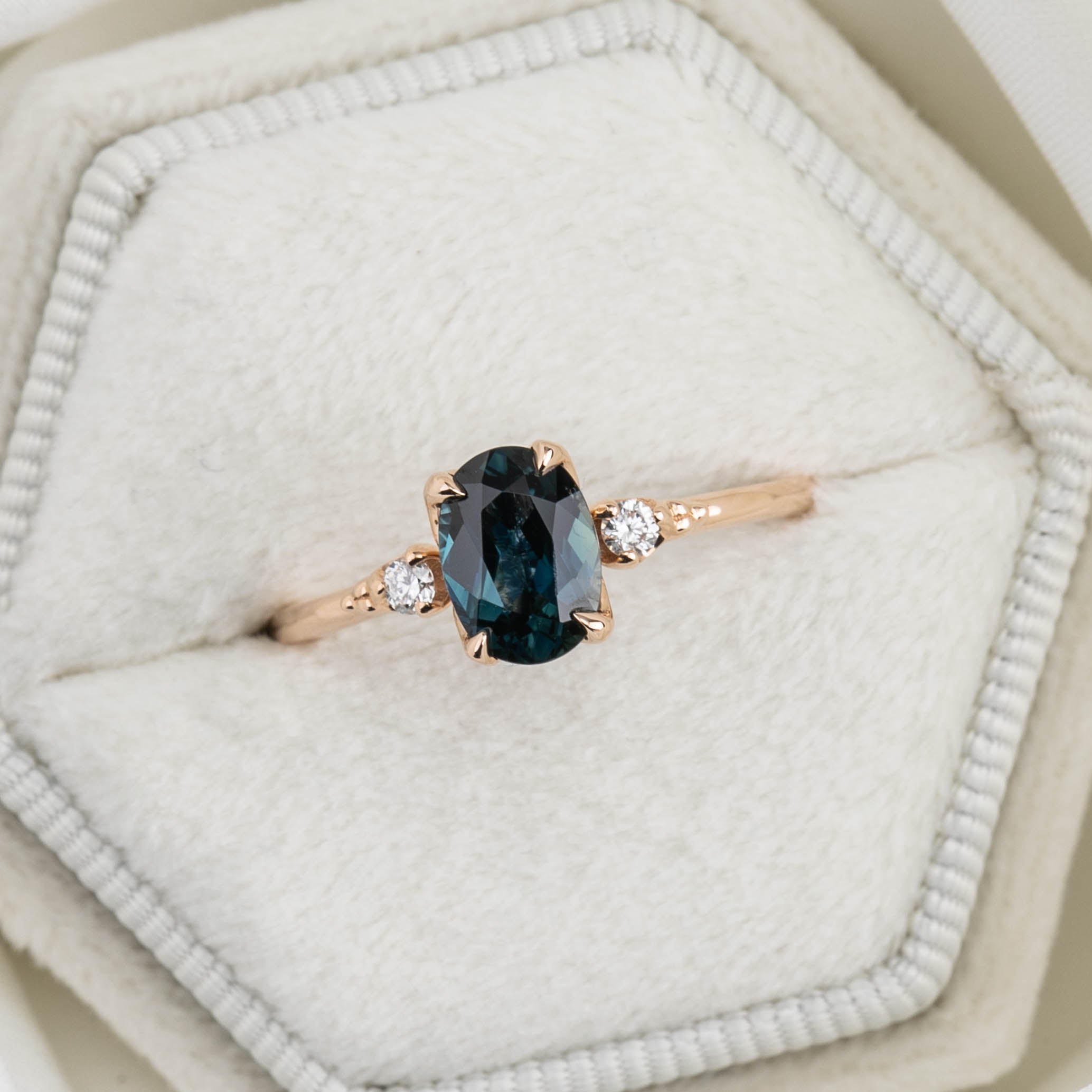 Estel Ring, 1.32ct Queensland Sapphire, oval shape gemstone