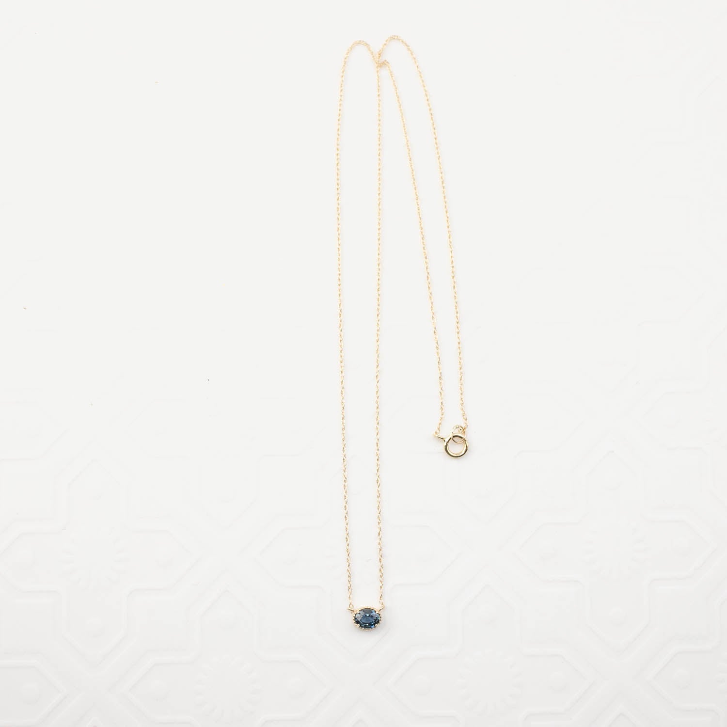 Dahlia Sapphire Solitaire Necklace